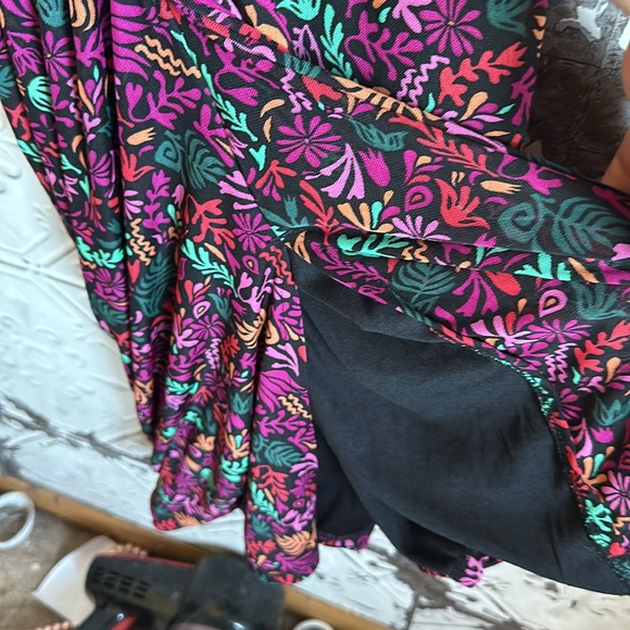 Fuchsia floral patterned ruched tank dress - Picture 9 of 11